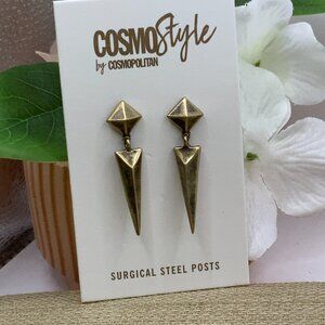 Cosmo Style "Vivian" Geometric Art Deco Design Distressed Style Earrings